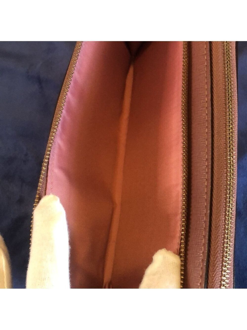 Coach Double Zip Around Wallet Wristlet, Mauve - Picture 8 of 14